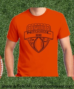 Reno - Orange Tee with Maroon Design Zoom