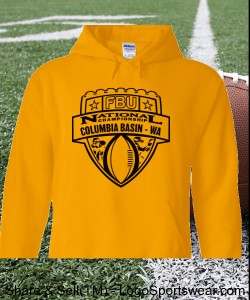 Columbia Basin, WA - Gold Hoodie with Black Design Zoom